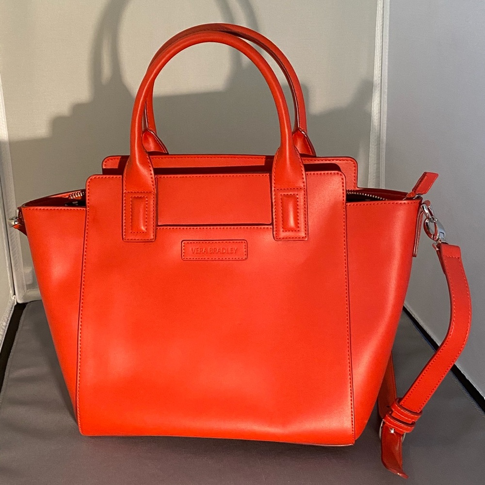NWT Vera Bradley Orange Leather Satchel